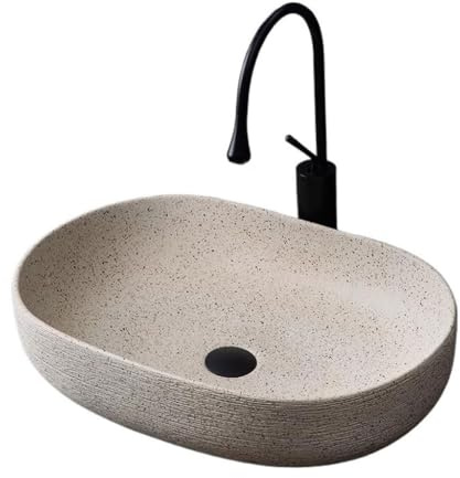 Lavelli da bagno Sopra il piano di lavoro Lavandino Balcone Lavabo Casa Esterno Rétro Ceramica Bagno Hotel Lavabo Singolo Lavello A Incasso (A)