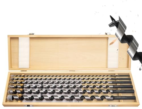 TOOLMAYS MèChe à Bois HéLicoïDal 6 Pcs, Foret Bois long Ø 6/8/10/12/16/18mm X 460mm Avec BoîTe, Spiral Trou Cutter, Forets à Queue Hexagonale