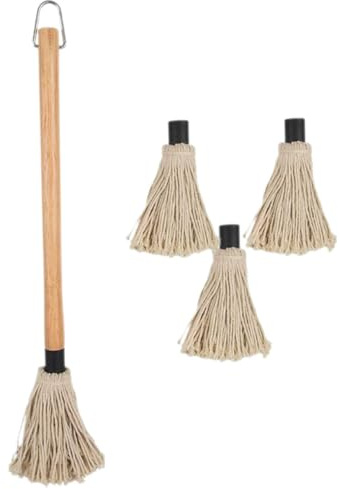 Yardenfun Brosse à Huile pour Barbecue Manche Bois Balai à Badigeonner Réutilisable Accessoires De Barbecue Pratique pour Cuisson