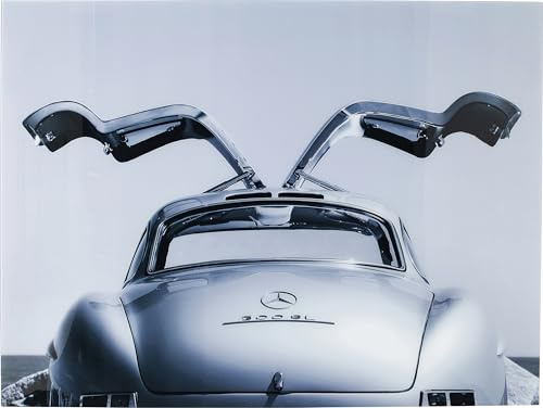 Kare Design Glasbild Oldtimer, Grau, Wandbild, Wandkunst, Automotiv, 80x120 cm
