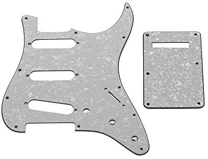Mumusuki Juego de Golpeador de Guitarra Eléctrica de PVC con 3 Pastillas de Bobina Simple y Placa Trasera para Reemplazar el Protector de Púa Antiguo