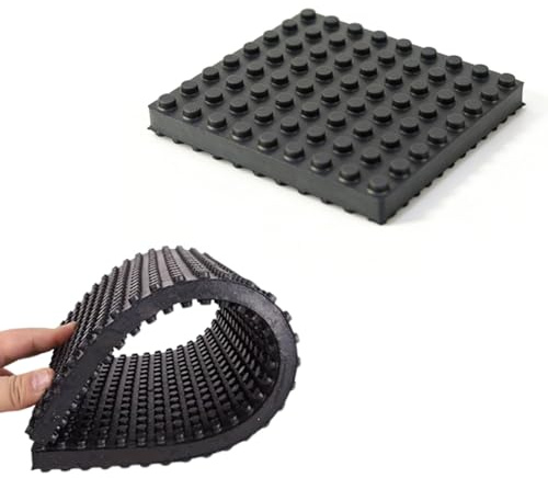 xinzyxx Antivibrationsmatte Schwingungsdämpfer Unterlage, Gummifüße Stoßdämpfend, Rutschfeste Matte Geräuschdämmung, Vibrationsisolator Platte für Fitnessgeräte(200 * 400mm,20mm)