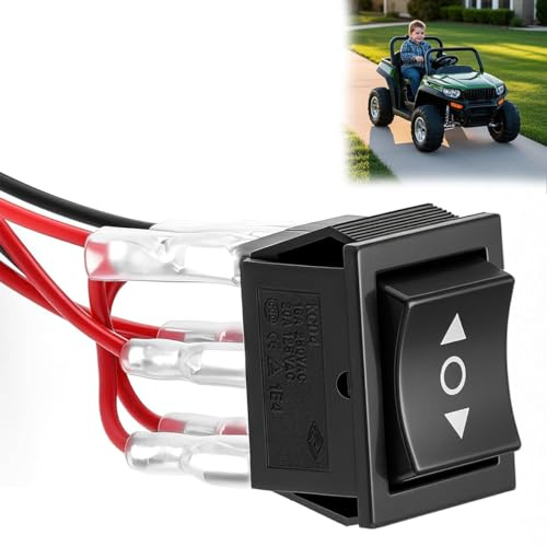 Zolara 6 Broches Interrupteur à Bascule, Interrupteur Inverseur de Polarité 12V, 3 Positions Momentanées, Noir, compatible avec Moteurs à Courant Continu pour Voitures et Bateaux
