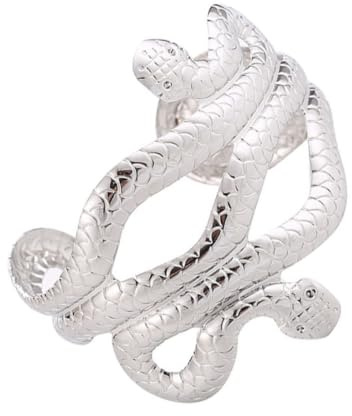 DIYEAH 1pieza Brazalete Punk Metálico Diseño Serpiente Exagerado Joyería de Brazo para Mujer Hombre Decoración Ligera y Duradera