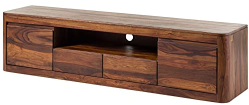 MASSIVMOEBEL24.DE | Toronto TV-Board 200x45x50 Sheesham/Palisander, Farbe:Dunkelbraun gewachst, Größe:200x45x50 cm (BxTxH)
