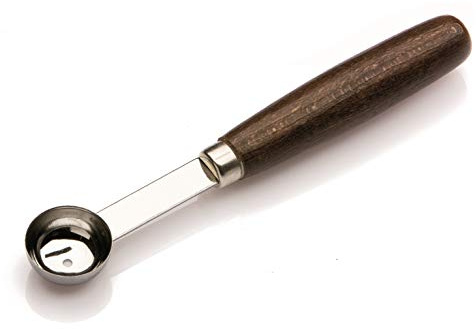 Tredoni 2.8cm Stainless Steel Melon Baller Scoop - Fruit Balls Maker | Mango/Avocado Scooper, Wooden Handle, Making Fruit Balls, Scooping Sorbet & Ice Cream