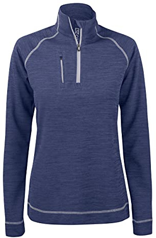 Cutter & Buck Chambers Half Zip Ladies, Größe:L, Farbe:Denim Mel