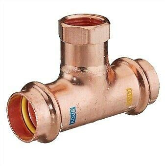 Pressfittings Kupfer V Konturen Alle Varianten Trinkwasser Gas Heizung (T-Stück IG, 22x1/2x22)