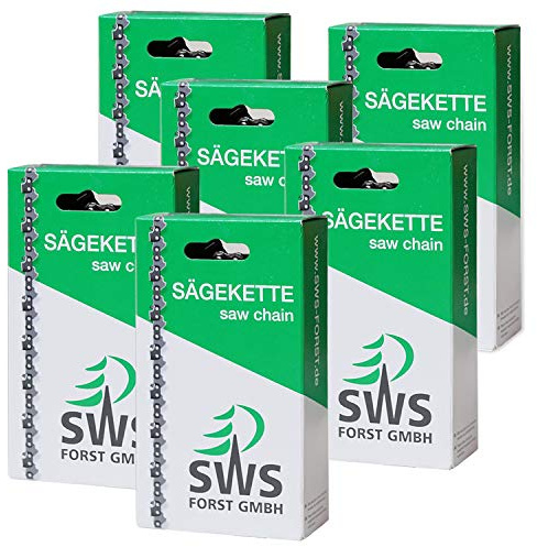 6 Stück SWS Forst GmbH Sägekette langer Schneidezahn 3/8 1,3 mm 44 TG kompatibel mit Stihl und andere Hersteller