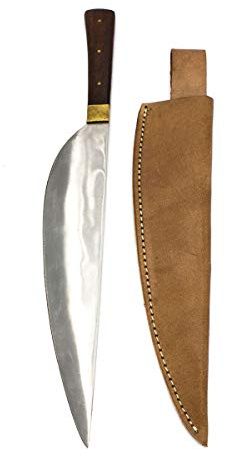 Vehi Mercatus Mittelalter Kochmesser mit Lederscheide oder Hauswehr aus Edelstahl 1300-1600 Holz