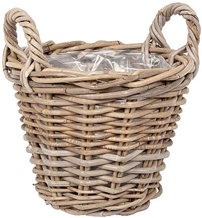 Pflanzkorb VERONA-9 Rund ca. D30cm Rattan Übertopf Blumenkorb Korb mit Henkeln