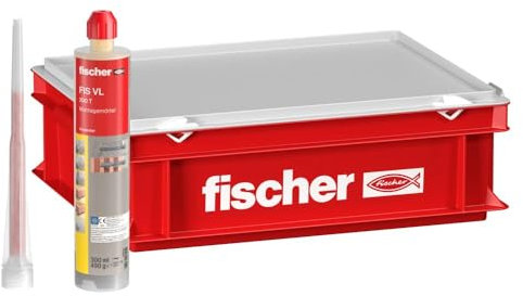 fischer Montagemörtel FIS VL 300 T im praktischen Handwerkerkoffer, wirtschaftliche Lösung für Standardanwendungen in Voll- und Lochstein und gerissenem Beton, 10 Kartuschen à 300 ml