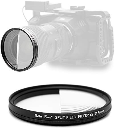 Better Focus - Drehbarer Split Field Diopter Objektiv +2 Filter 77mm 82mm 67mm 72mm - Prisma Filter - Makrolinse - Makrovorsatz - Prism Fotografie - Geschenk für Fotograf (Split Diopter 77mm)