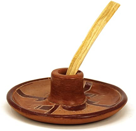 PALOSANTO - Palo Santo Lliptas Weihrauchteller - 1 Holzstäbchen inklusive - Handgefertigt aus Terrakotta - Ideale Unterstützung für Palo Santo Weihrauch