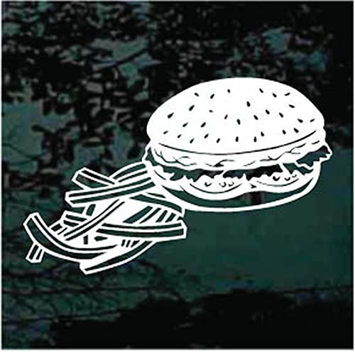 myrockshirt Hamburger Fast Food Pommes Fan Fan Fast Food 15 cm Aufkleber Autoaufkleber Sticker ohne Hintergrund Auto PKW Lack Scheibe