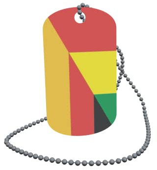 U24 Dog Tag Erkennungsmarke ID Tag an Kette Flagge Guinea-Deutschland Alu 30 x 50 mm