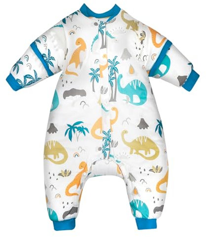 FLYISH DIRECT Babyschlafsack mit Füßen, 2.5TOG/3.5TOG Winterschlafsack, Babyschlafsack aus Baumwolle mit abnehmbaren Ärmeln, Schlafsack mit Beinen, 3.5 tog, XXL/110, 110cm