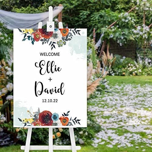 Panneau de bienvenue personnalisé en bois pour mariage, décoration de mariage, 61 x 45,7 cm