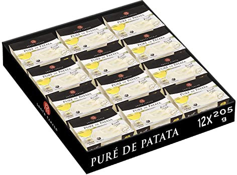 Santa Teresa - Pack 12 Tarrinas de Puré de Patata ¡Calentar y Listo!. Sin Conservantes, Sin Gluten, Sin Aditivos