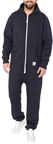 Bastyg Sheeesh jumpsuit för män, overall, onesie, hemmadräkt i bomull, Mörkblå, XL