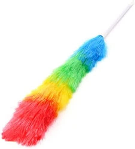 RAKUTE Ensemble plumeau ménage Arc-en-Ciel poussière plumeau Pratique en Plastique plumeau poignée télescopique Brosse de Balayage Produit de Nettoyage Outil poignée plumeaux Brosses