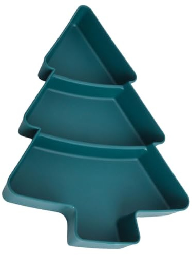 HEMOTON Plateau En Forme D'Arbre De NoëL Multi-Grilles 25.4X18.3X3Cm Assiette De Stockage De Collations Pour FêTes Familiales Et ApéRitifs De NoëL