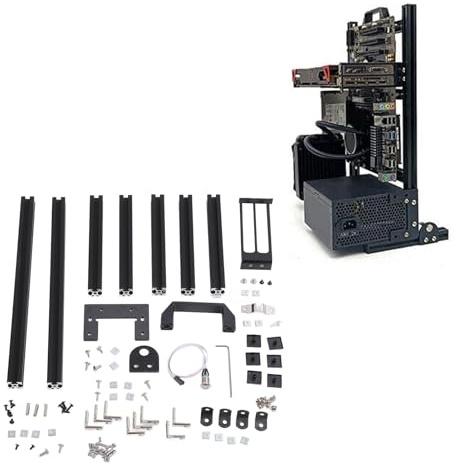 DIY Computer Motherboard Case Rack, Motherboard Chassis Set, Heat Dissipation Vertical Open Aluminum Frame Chassis Rack DIY Open Chassis Frame