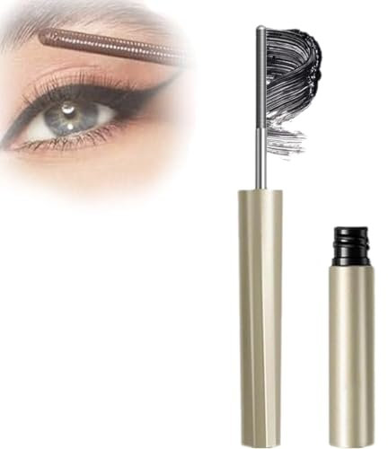 Innovative Metal Brush Long-Lasting Mascara, Curling Iron Mascara, Bristleless Metal Mascara Brush,Long-Lasting Curling and Sweatproof Mascara (black)