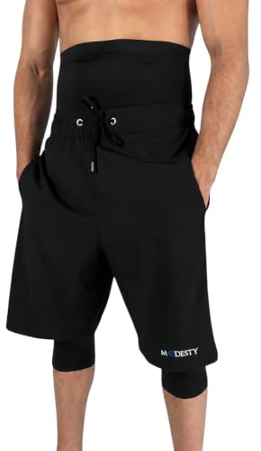 Modesty Långa Badshorts Herr med Kompressionstights Snabbtorkande UV Skydd Islamiska Awrah