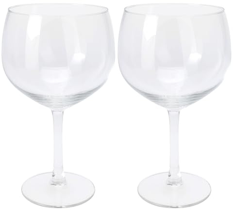 Excellent Houseware Gin Tonic Glasses Set of 2 650ml Large Gin Glass Copa Style Balloon Cocktail G&T Drinking Glasses for Parties Home Barware Restaurant Pub Stem Glassware