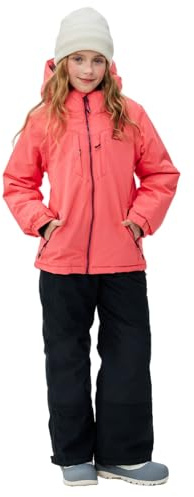 SMONTY SNOWER Tuta da Sci per Bambine con Cappuccio Staccabile, Completo da Sci, Super Caldo, Tuta Invernale per Bambina, Ragazza, Neve, Freddo, Impermeabile, Montagna, Sport Invernali, Regalo