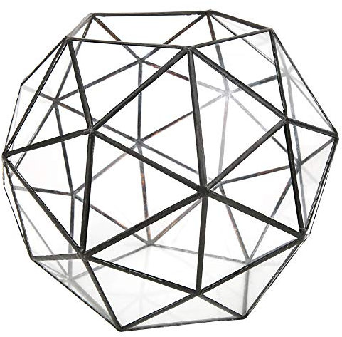 Kuuleyn 9,1 Zoll geometrischer Pflanzgefäß aus Glas, transparente geometrische Blumentopfbox, Sukkulenten, Vasen, Würfel, Behälter, Heim- und Landschaftsdekoration