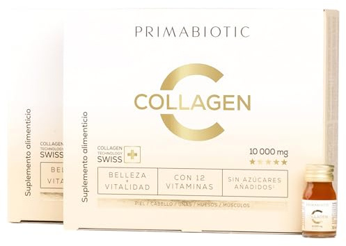 Colágeno Bebible – Primabiotic Collagen 10 000 mg | 60 Botellitas de 30 ml (1800 ml) | Complemento Alimenticio Bebible para el Cuidado de la Piel | Apoyo para Piel, Cabello y Articulaciones