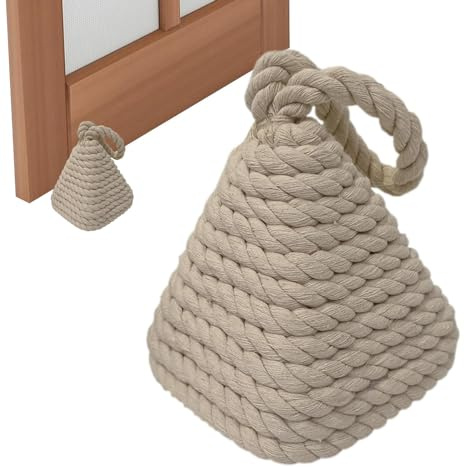 Rope Knot Türstopper - Seilknoten-Türstopper Aus Baumwolle Mit Griff,Beschwerter Innen-Türstopper Aus Seil Für Fensterkeil, Buchstütze, Hundespielzeug, Blocker Hält Die Tür Offen