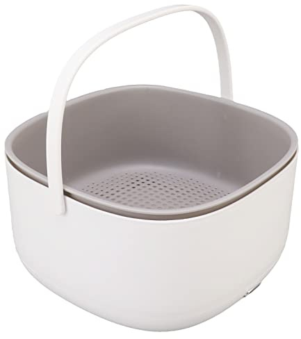 WPKD BLUEIY 360 Degree Fruit and Vegetable Washing Machine, Ultrasonic Fruit Washer PP Vegetable Cleaner Device with Drainage Basket for for Fruits Bean Vegetables 23x23x13cm