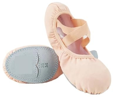 UALXPAO Ballett-Tanzschuhe for Damen, Mädchen, Teenager, Geteilte Sohle, Ballettschuhe, Kinder, Erwachsene, elastische Ballett-Übungs-Tanzschuhe ballettkleidung mädchen(Beige,38)