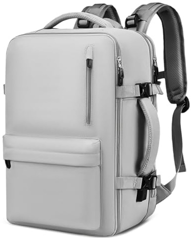 Clufar Handbagageryggsäck 20-36L expanderbar ryggsäck handbagage flygplan män med laptopfack skofack reseryggsäck hyttryggsäck reseryggsäck weekender stora kvinnor grå