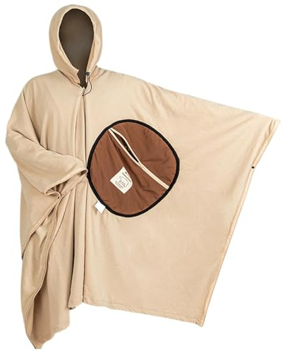 Demsyeq Isolierter Poncho | Fleece-Camp-Poncho-Schlafsack, Mehrzweck-Kapuzenponcho, Campingdecke, winddichte Decken, Schlafsack, Poncho für Outdoor-Camping