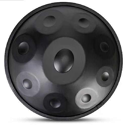 Handpan-Trommelinstrument in g-Moll, 18 Zoll kleine Handpan-Trommel aus Stahl, mit Handpan-Tasche, Trommelstativ, 2 Handpan-Schlägern, staubfreiem Tuch, für professionelle Audioproduktion