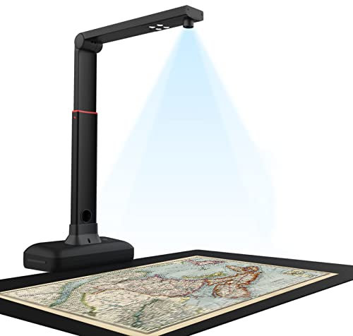 XUCS Scanner De Livres/Documents 23MP, Scanner D'appareil Photo Grand Format A2/A3, Technologies D'aplatissement Automatique Et De Suppression des Empreintes Digitales, OCR Multilingue, PC/Mac