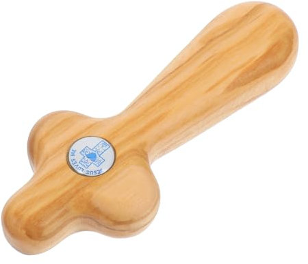 STOBOK Handgefertigtes Olivenholz-kreuz Für Gebet Und Meditation Holzkreuz Für Taschen Für Taufe Firmung Und Kommunion Einzigartiges Religiöses
