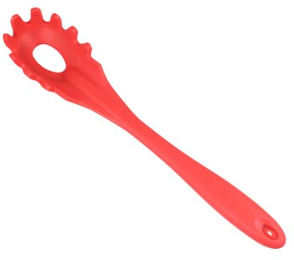 Amosfun Cucchiaio da Cucina Resistente e Facile da Conservare in Silicone di Qualità Alimentare Colore Rosso Brillante per Uso Quotidiano e Picnic