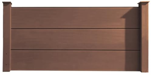 HORI WPC Sichtschutz-Anbauelement halbhoch 173×90 cm anthrazit – Lamellen-Windschutz Gartenzaun XXL, Stecksystem Panel für Aufschraub- oder Betonpfosten, wetterfest splitterfrei Einbetonieren Braun