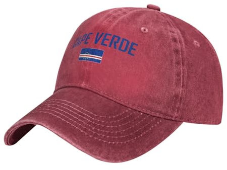 Tennis Cap Cape Verde Flag Hats Retro Solid Hats Unisex Hip Hop Cap for Ladies, Youth, Women