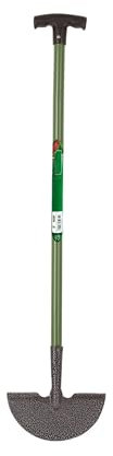 RHMM Garden Tools Carbon Steel Lawn Edging Border Cutter Edging Iron Half Moon Garden Edger with T-Handle Lawn Edger Tool Garden Edging Tool Sharp & Rust-Resistant Blade – 91cm
