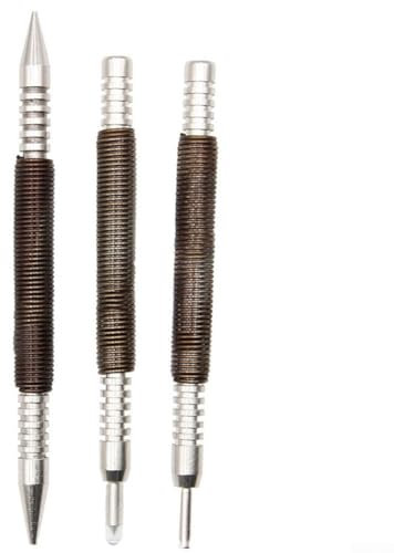 Innovative 3PCS Spring Tool Kit Includes Center Pin Punches and Nail Setter for Professional Woodworking Tasks