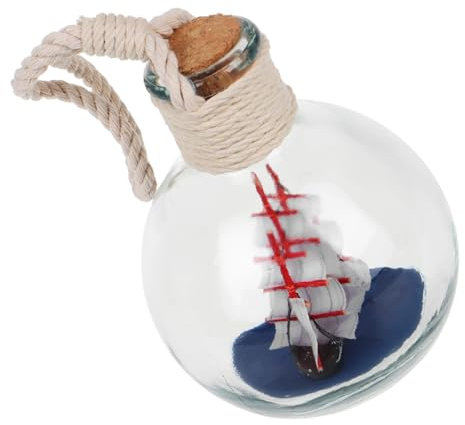 Abaodam Smooth Sailing Glass Boat Drift Bottle Decor Elegant Wishing Bottle Sailboats for Home Bedside Decor