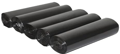 Roe Tenpo 50 Pack Heavy Duty Bin Bags - 70L, 30 Microns Bin Liners, Strong & Durable, Tear Resistant Refuse Sack, Black Bin Bags for Everyday Use, Household & Commercial Use