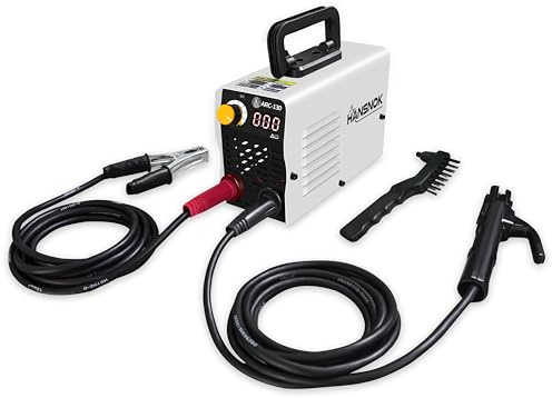 HANSNOK Soldador ARC-130 de 130 amperios, máquina de soldadura portátil Super MINI, máquina soldadora inversora IGBT de 110 V, para soldador de arco de varilla de 1/16-1/8, 2 martillos de chip