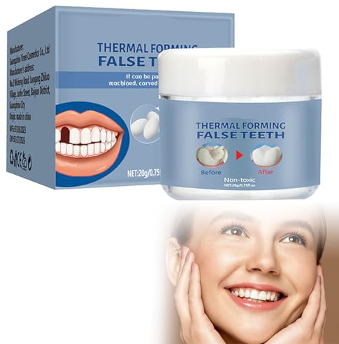 Kit de Reparación de Dientes Temporal, Dientes Falsos Moldeables Temporales, Reparación de Diente, Empaste Provisional Dental, para Reparar el Relleno del Diente Roto Faltante, 20g